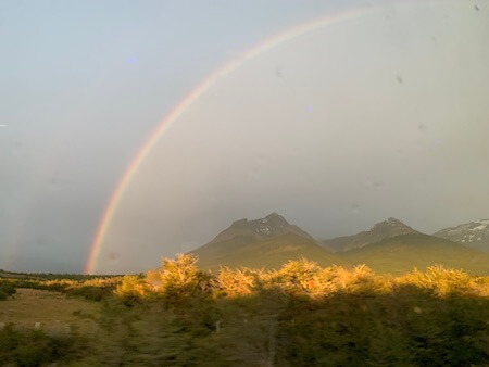 A rainbow in Torres del Paine national park