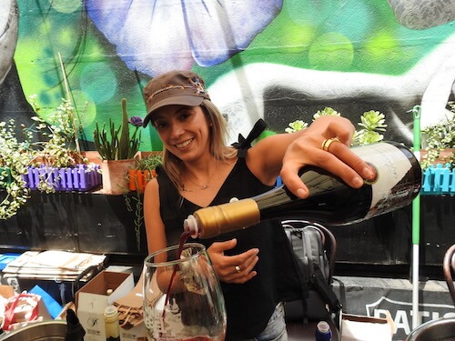 Javiera Ortúzar with her wines from Colchagua Valley.