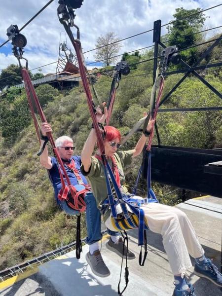 With David on a zipline